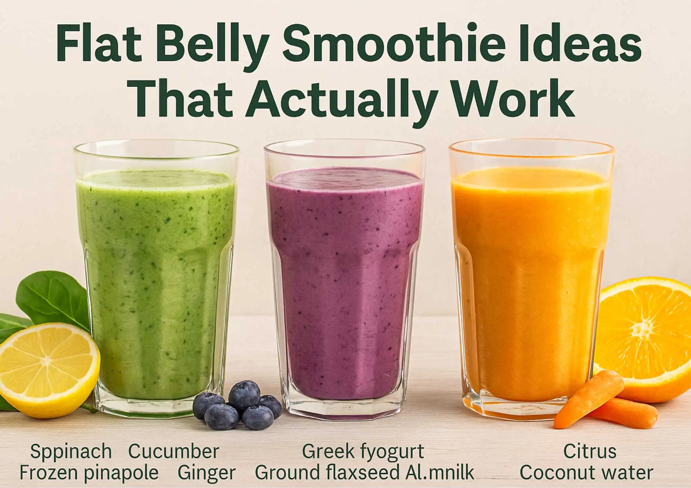 Discover 3 flat belly smoothie ideas that help reduce bloating and boost energy—perfect for busy women over 30 who want real, natural results.
